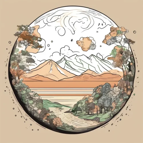 Paysage de Montagne Illustré