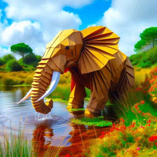 Éléphant en Origami