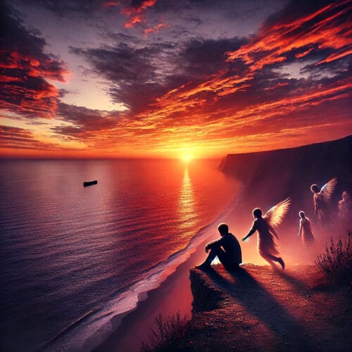 Anges au Coucher du Soleil