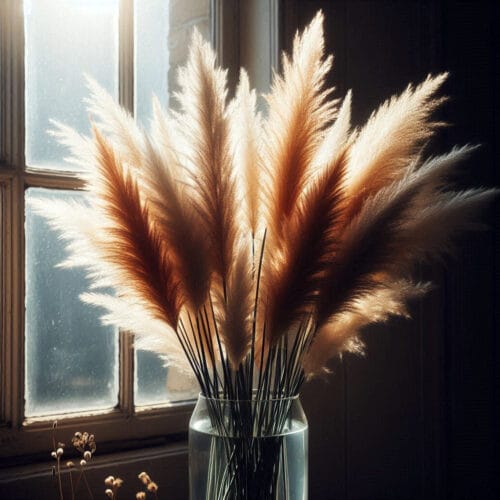 Pampas Duveteuse Près de la Fenêtre