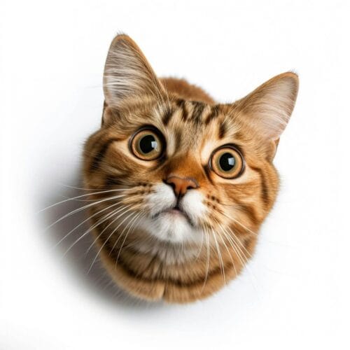 Chat curieux aux grands yeux