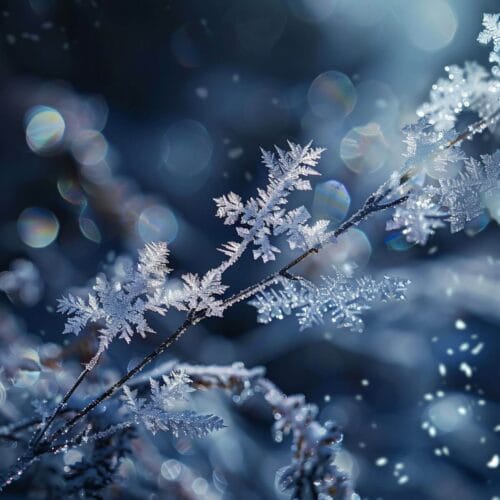 Flocons de neige cristallisés