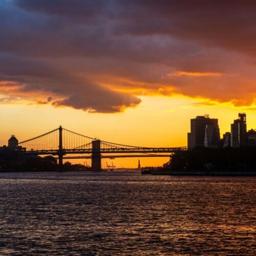 Coucher de soleil sur le pont