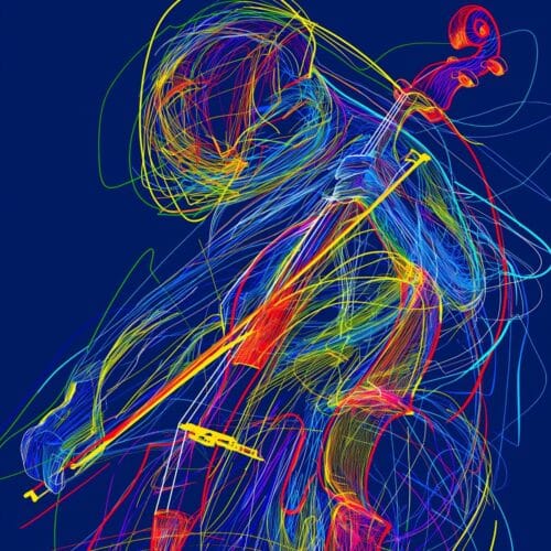Violoncelle en mouvement
