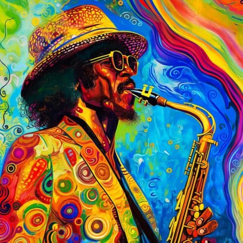 Jazzman et son saxophone