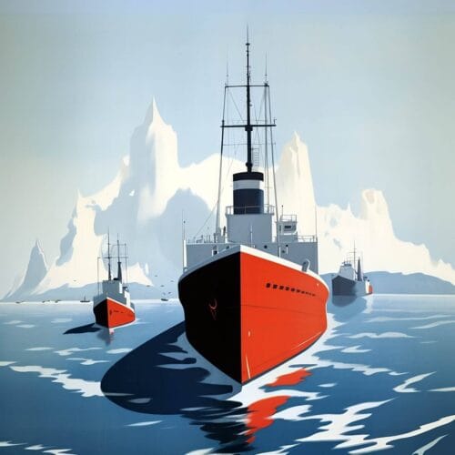 Navires en Mer Glacée
