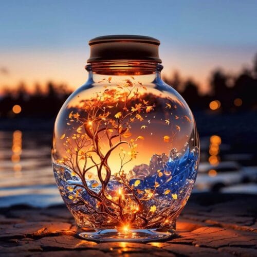 Bocal Lumineux avec Arbre