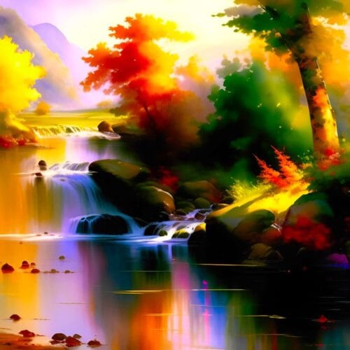 Cascade en couleurs