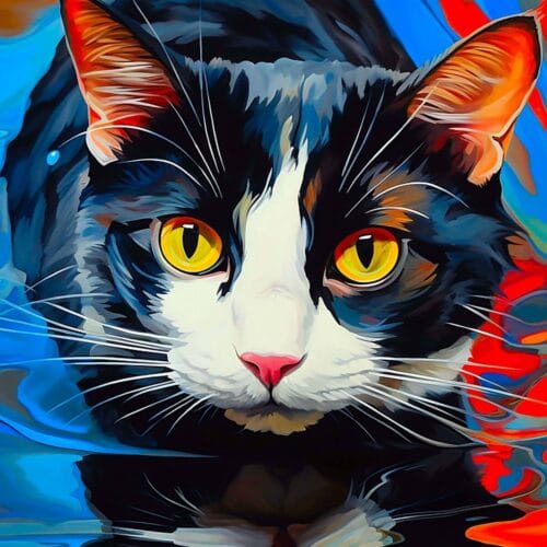 Portrait artistique de chat