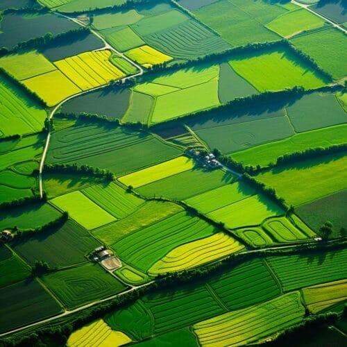 Vue aérienne des champs