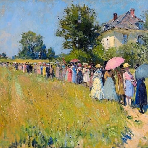 Procession d'époque sous le soleil