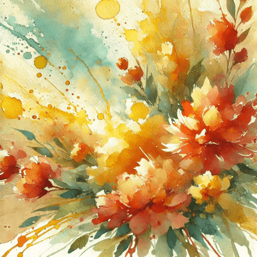 Explosion florale aquarelle
