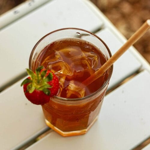 Thé glacé à la fraise