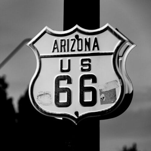 Panneau de la Route 66 en Arizona
