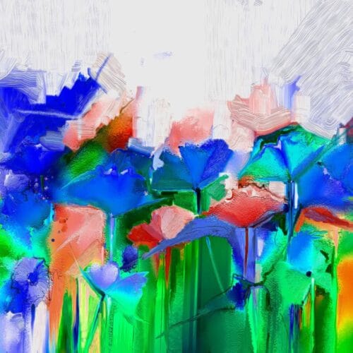 Fleurs colorées abstraites