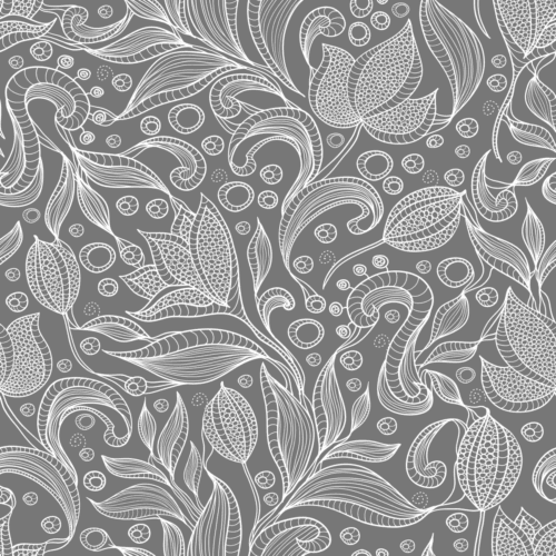 Motif floral orné de lignes et détails élégants
