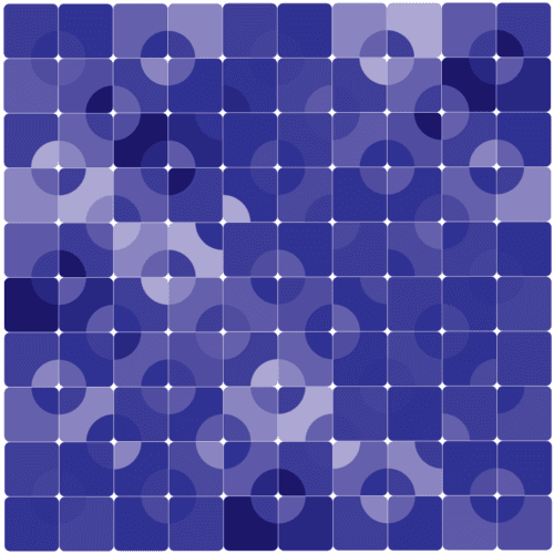 Motif géométrique rétro avec cercles et carrés imbriqués